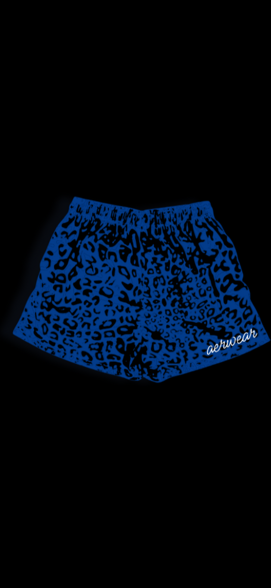Blue Cheetah Mesh Shorts