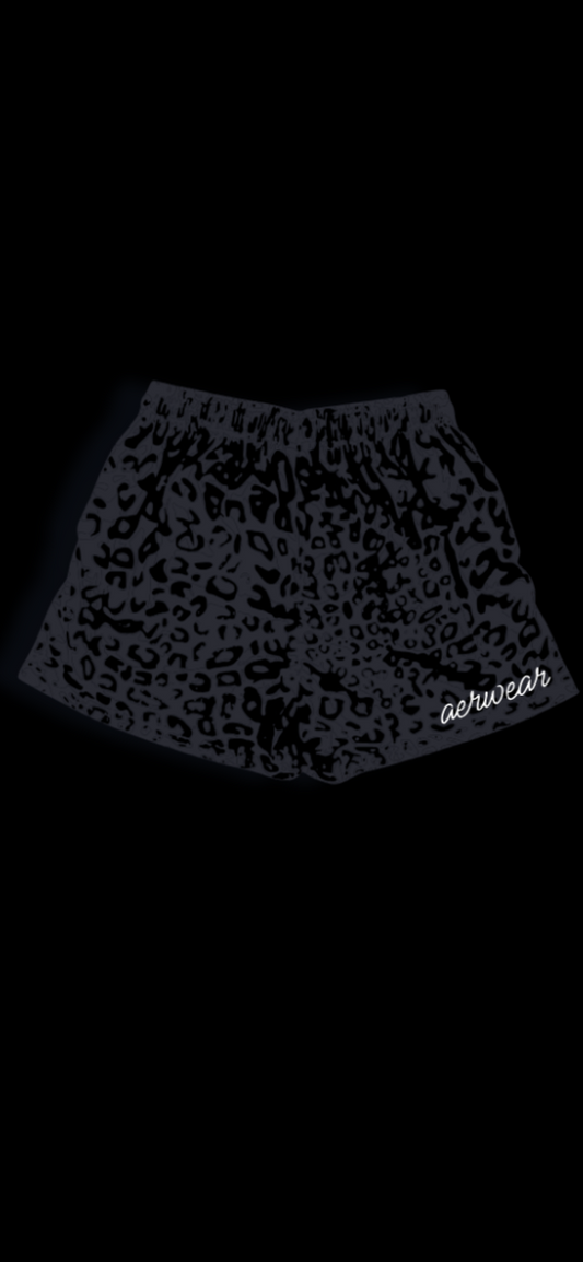 Black Cheetah Mesh Shorts