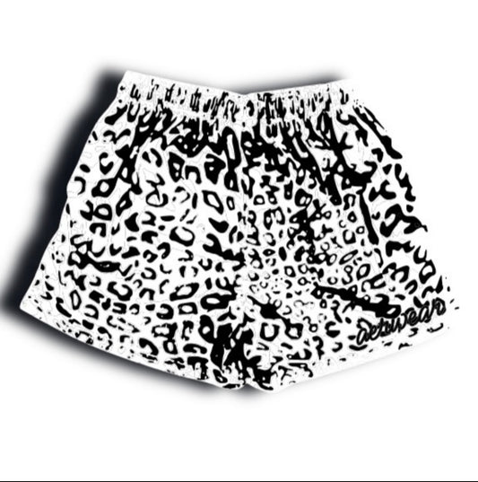 White Cheetah Shorts