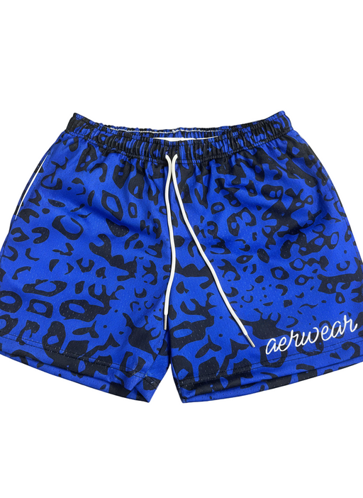 Blue Cheetah Mesh Shorts