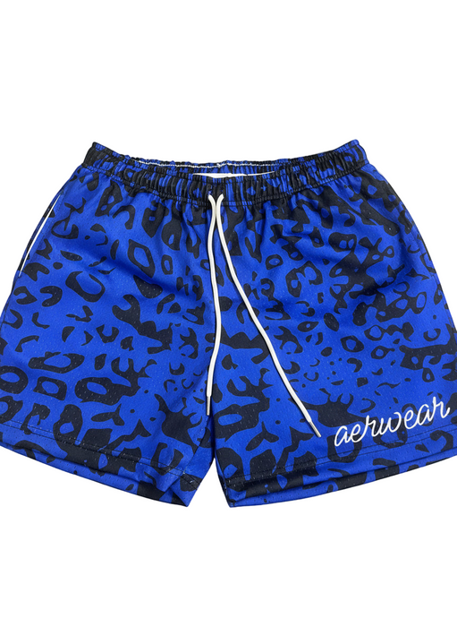 Blue Cheetah Mesh Shorts