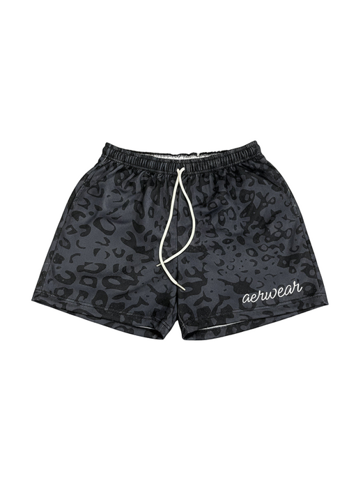 Black Cheetah Mesh Shorts